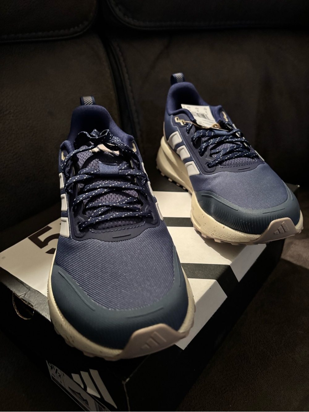 adidas Originals Women's Navy and White Sneakers ortholite .Run falcon 5